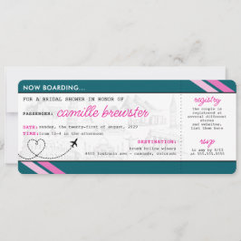 Aquamariner Boarding Pass Brautparty Einladung