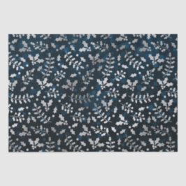 Aquamariner Bokeh und Silberner Foil Weihnachtsfes Seidenpapier