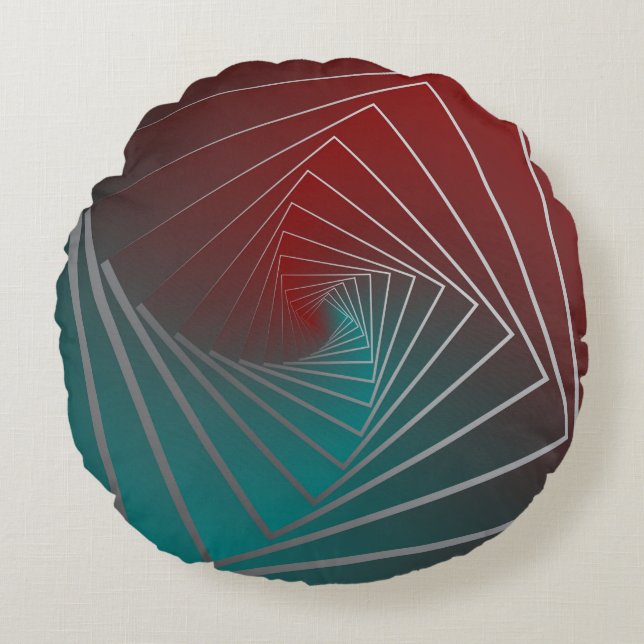 aquamariner Bordeaux Rundes Kissen (Vorderseite)