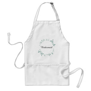 Aquamariner botanischer Textureffekt Bridesmaid Schürze