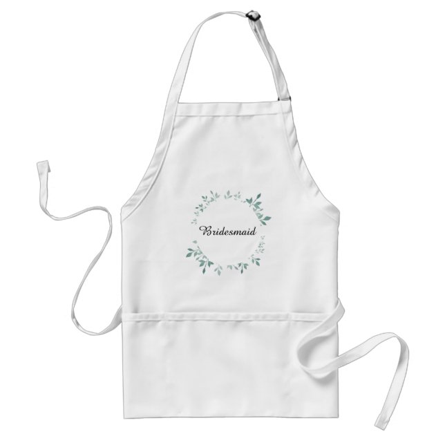 Aquamariner botanischer Textureffekt Bridesmaid Schürze (Vorne)
