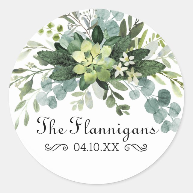 Aquamariner Bouquet-Name - Circle Aufkleber (Vorderseite)