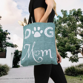Aquamariner Burlap Hund Mama Tote Bag Tasche