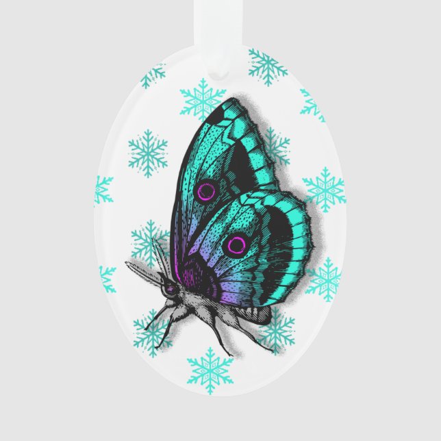 Aquamariner Butterfly Persönliche Nachricht - Weih Ornament (Vorderseite)