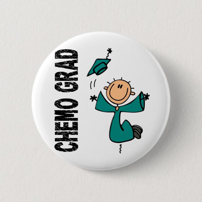 Aquamariner CHEMO ABSOLVENT 1 (Eierstockkrebs) Button (Vorderseite)
