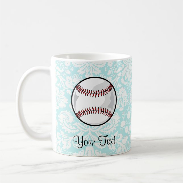 Aquamariner Damast-MusterSoftball Kaffeetasse (Links)