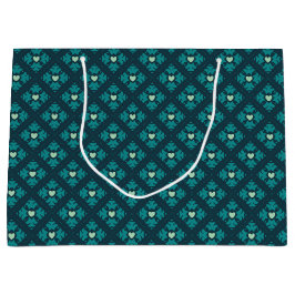 Aquamariner Deko Hearts Gemustert Große Geschenktüte
