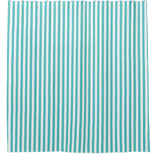 Aquamariner Duschvorhang (blau und weiß gestrichen (Vorderseite)