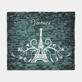 Aquamariner Eiffelturm Grunge Fleece Blanket