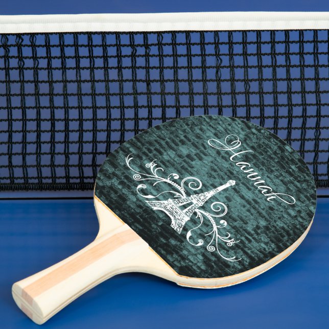 Aquamariner Eiffelturm Grunge Ping Pong Paddle Tischtennis Schläger (InSitu)