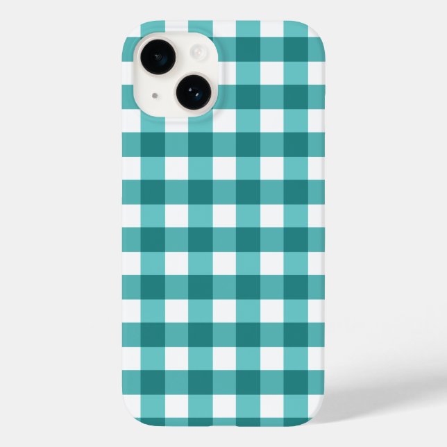 Aquamariner Fall Gingham Case-Mate iPhone 14 Hülle (Rückseite)