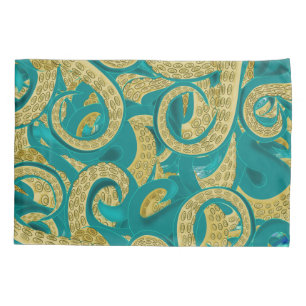 Aquamariner Fall von Octopus Kissenbezug