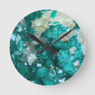 Aquamariner Felsen-Süßigkeits-Quarz Runde Wanduhr