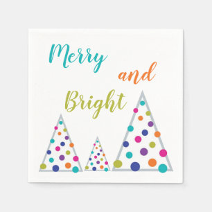 Aquamariner, fröhlicher und heller Weihnachtsbaum Serviette