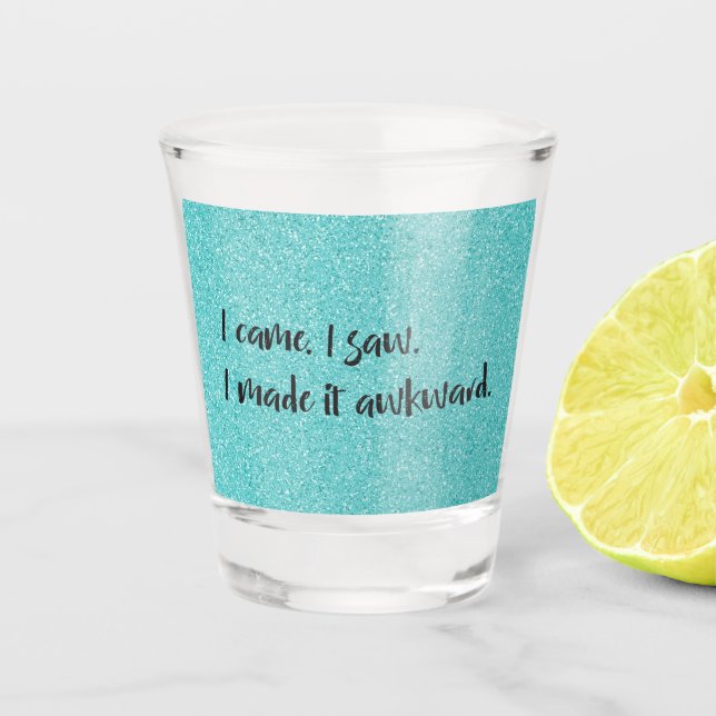 Aquamariner Glitzer, den ich gemacht habe Schnapsglas (Vorderseite)