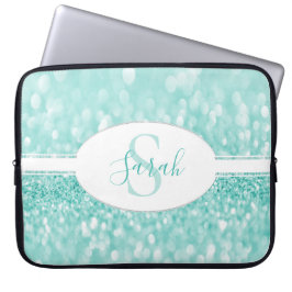 Aquamariner Glitzer Individualisieren Sie den Lapt Laptopschutzhülle