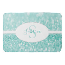 Aquamariner Glitzer personalisieren Bath Mat