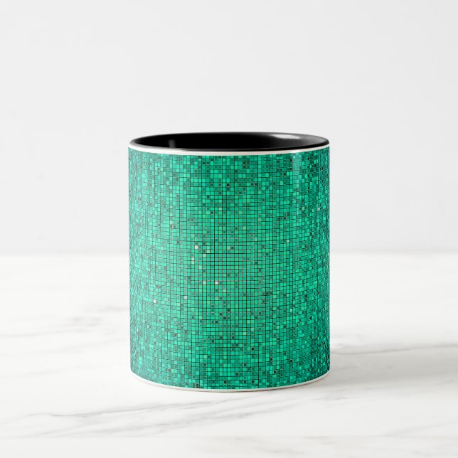 Aquamariner Glitzer Sequin Disco Glitz Tasse Cup (Mittel)
