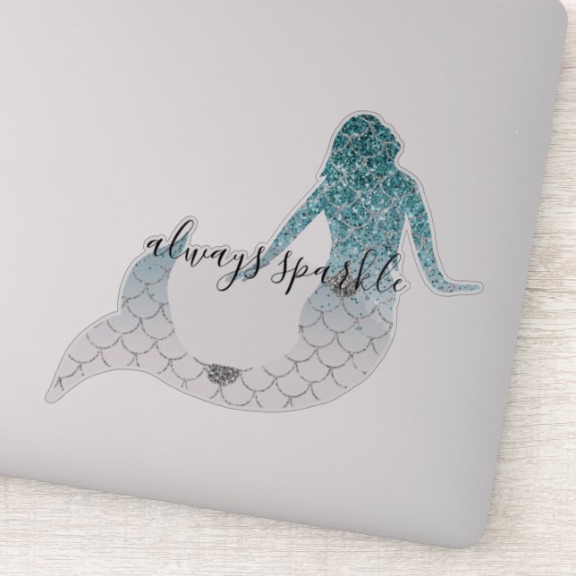 Aquamariner Glitzer Sparkle Mermaid Aufkleber (Detail)