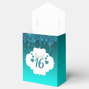 Aquamariner Glitzer süß 16 Geschenkschachtel
