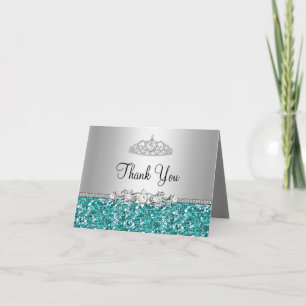 Aquamariner Glitzeru. DiamantTiara danken Ihnen zu Dankeskarte