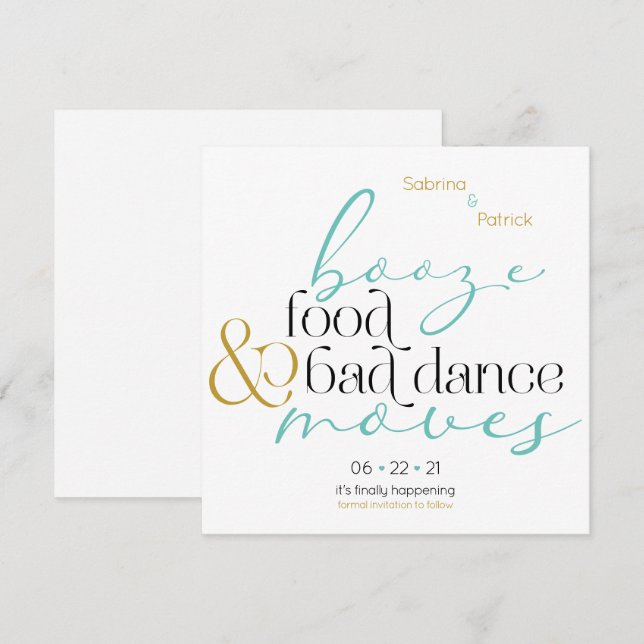 Aquamariner Gold Boost Food Bad Dance bewegt sich  Einladung (Vorne/Hinten)