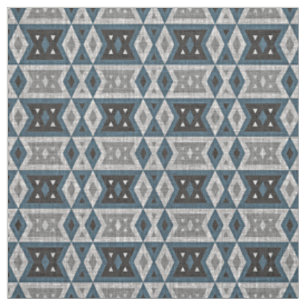 Aquamariner, grauer schwarzer Ektiker Ethnic Look Stoff