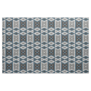 Aquamariner, grauer schwarzer Ektiker Ethnic Look Stoff