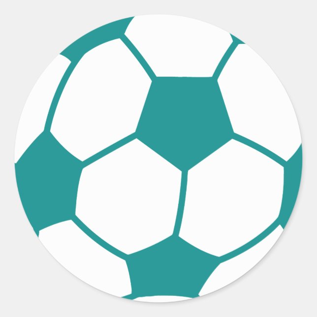 Aquamariner grüner Fußballball Runder Aufkleber (Vorderseite)