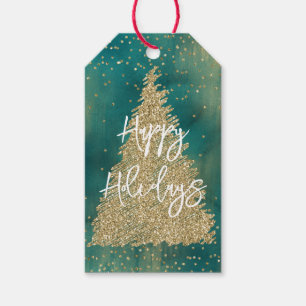 Aquamariner Grüner Glitzer Sparkle Weihnachtsbaum Geschenkanhänger