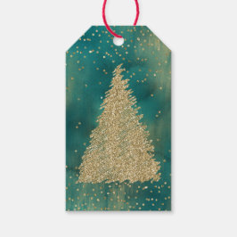Aquamariner Grüner Glitzer Sparkle Weihnachtsbaum Geschenkanhänger