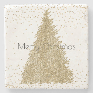 Aquamariner Grüner Glitzer Sparkle Weihnachtsbaum Steinuntersetzer