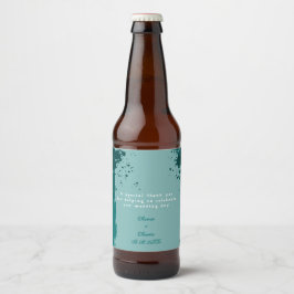 Aquamariner grüner Paint-Spritzer - Vielen Dank, d Bierflaschenetikett