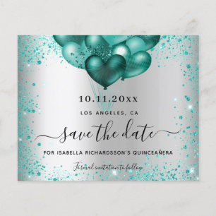 Aquamariner Haushalt auf der Quinceanera Save the  Flyer