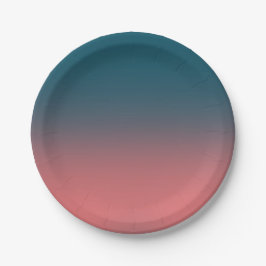 Aquamariner, heller Korallenrosa-Farbverlauf Pappteller