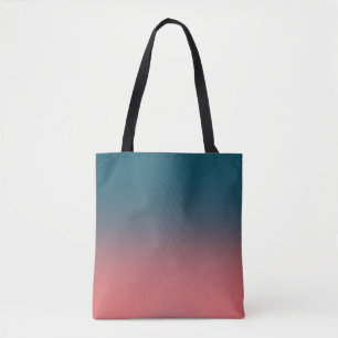 Aquamariner, heller Korallenrosa-Farbverlauf Tasche