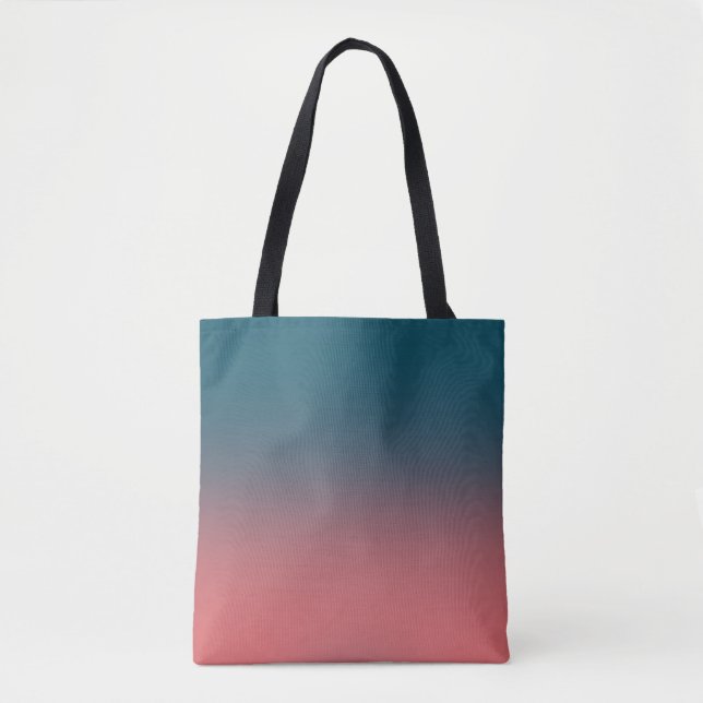 Aquamariner, heller Korallenrosa-Farbverlauf Tasche (Vorderseite)
