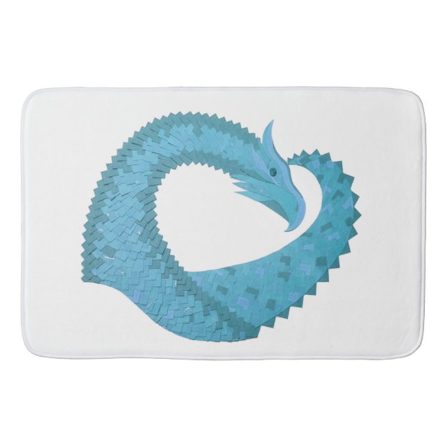Aquamariner Herzdrache Badematte (Vorderseite)
