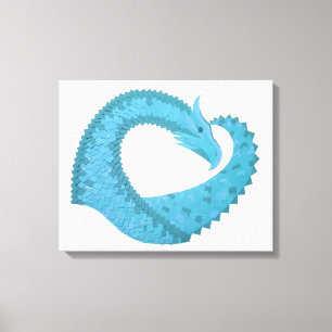 Aquamariner Herzdrache Leinwanddruck
