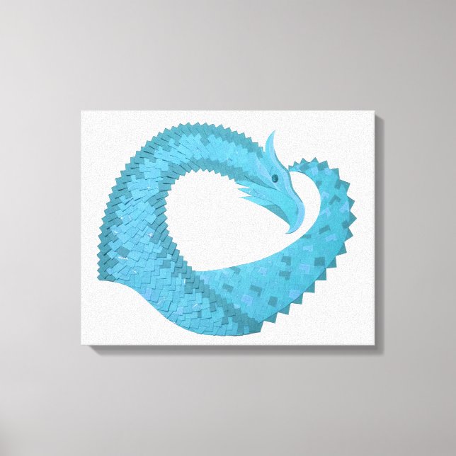 Aquamariner Herzdrache Leinwanddruck (Vorderseite)