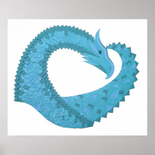 Aquamariner Herzdrache Poster