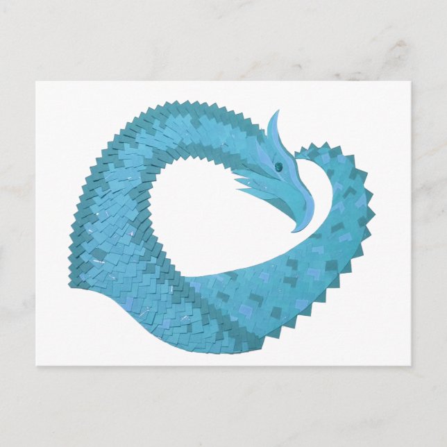 Aquamariner Herzdrache Postkarte (Vorderseite)