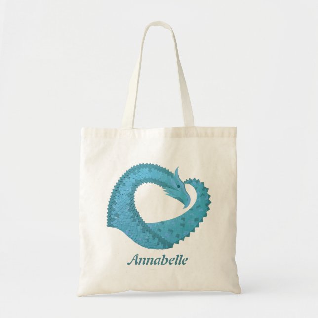 Aquamariner Herzdrache Tragetasche (Vorne)