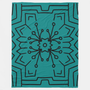 Aquamariner Hexagon-Deko Fleecedecke