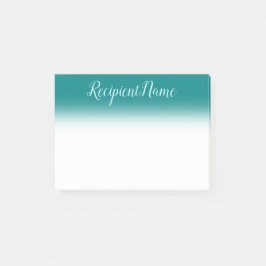 Aquamariner Hintergrund und heller cyan-blauer Post-it Klebezettel