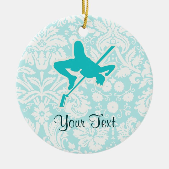 Aquamariner hoher Sprung Keramikornament (Vorne)