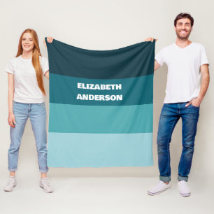 Aquamariner horizontaler Farbblock Fleecedecke