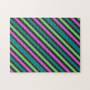 Aquamariner, kalkgrüner, Hot-Pink-Glitzer Striped