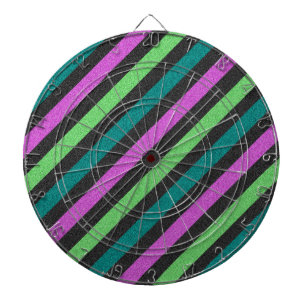 Aquamariner, kalkgrüner, Hot-Pink-Glitzer Striped  Dartscheibe
