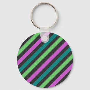 Aquamariner, kalkgrüner, Hot-Pink-Glitzer Striped  Schlüsselanhänger
